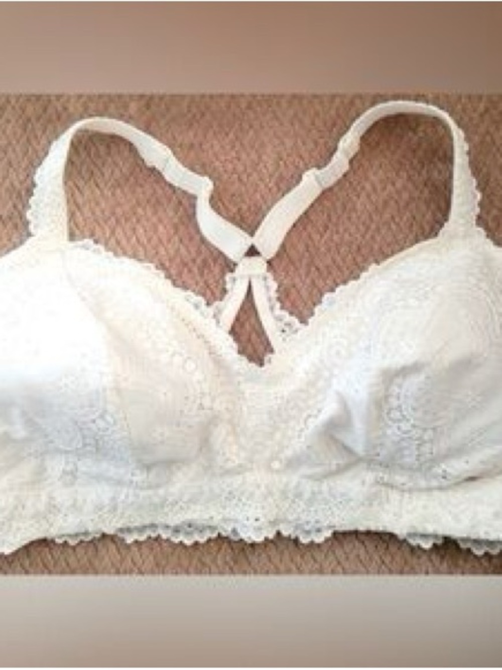 Auden Ivory Lace Bralette with Decorative Back Detail